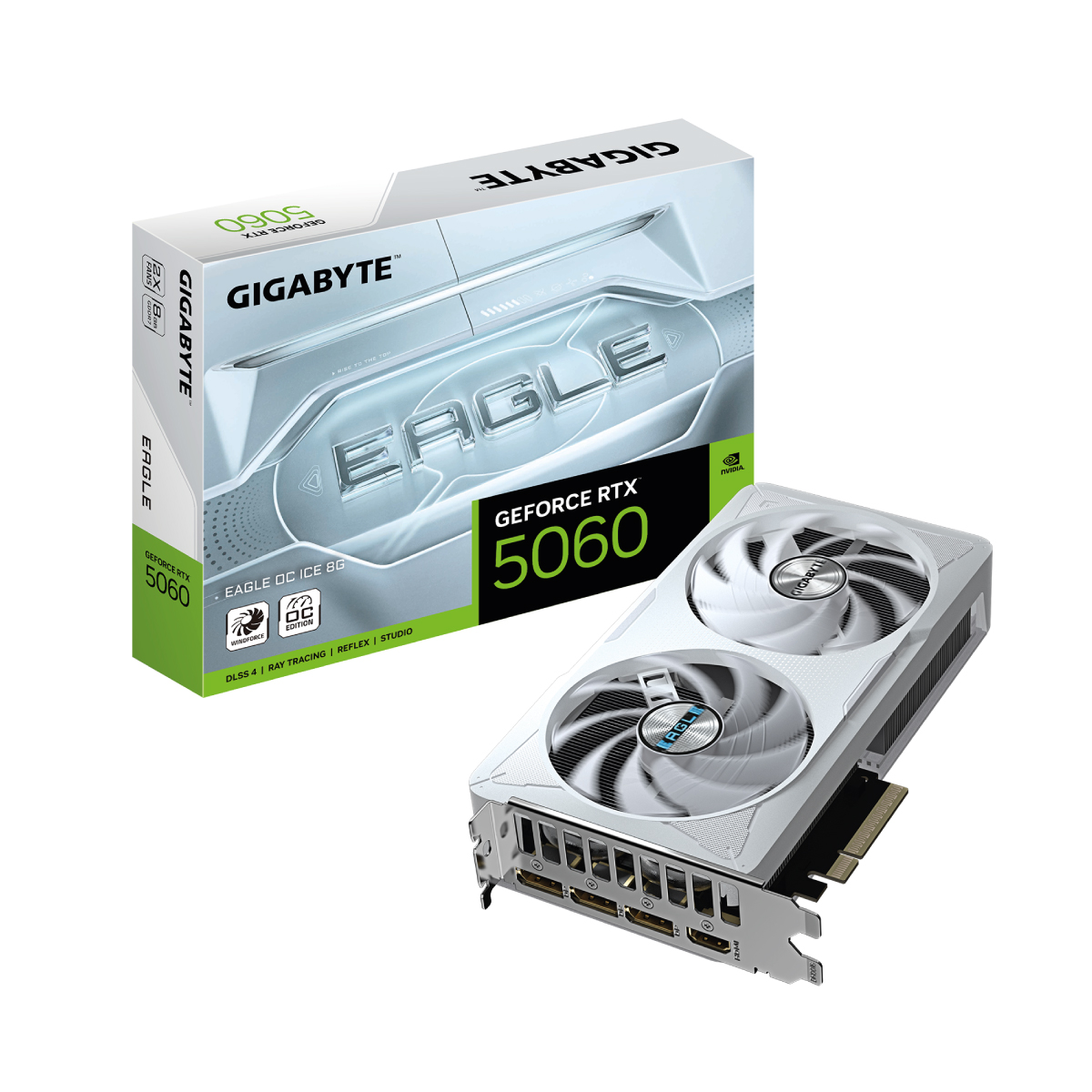 Tarjeta de Video Gigabyte NVIDIA GeForce RTX 5060 EAGLE OC ICE. 8GB GDDR7, 128 bit, PCI-E 5.0 
