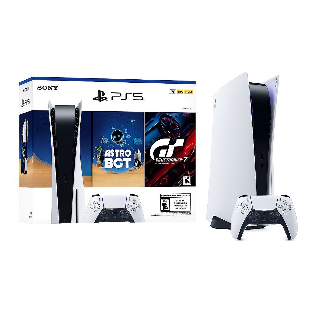 PlayStation 5 Slim Standar, 2 Juegos, Astro Bot y  GTA Gran Turismo 7