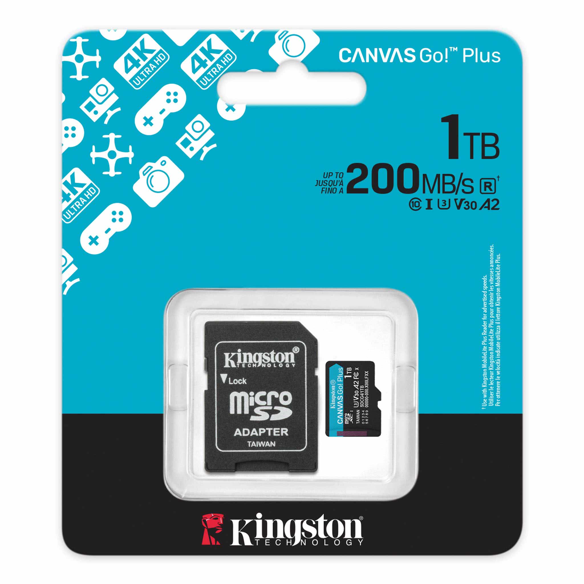 Memoria MicroSD Kingston 1 TB Canvas Go Plus G4 C/Adap