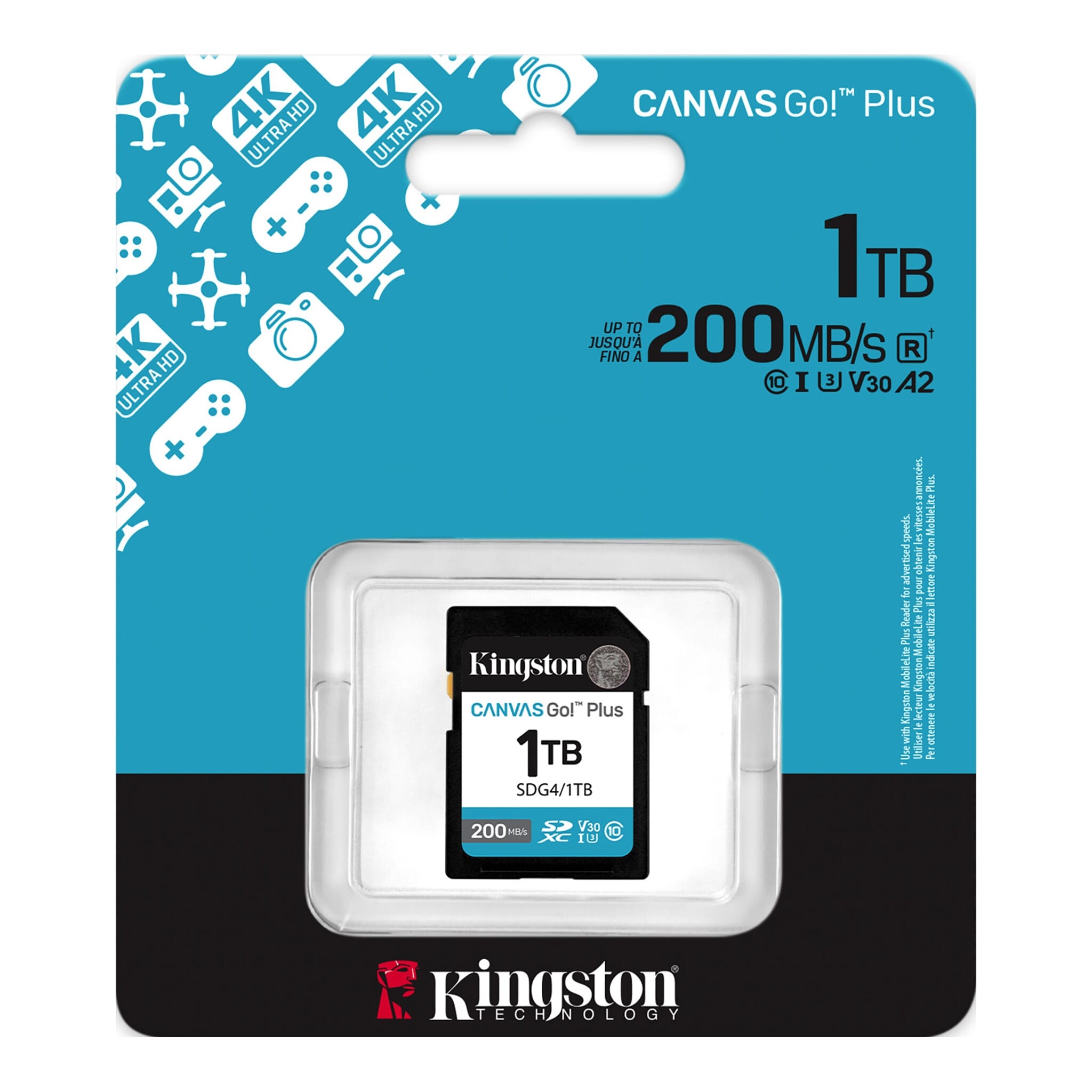 Memoria SD Kingston 1 TB Canvas Go Plus 200Mb/s