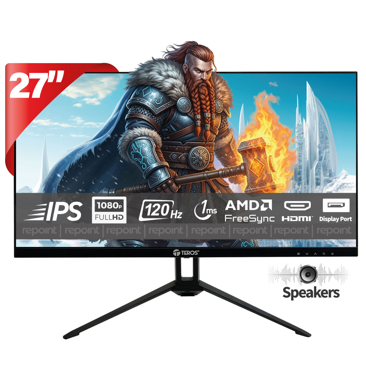 Monitor IPS Teros 27 TE-2713S, FHD, 1MS, 120HZ, Displayport, Hdmi