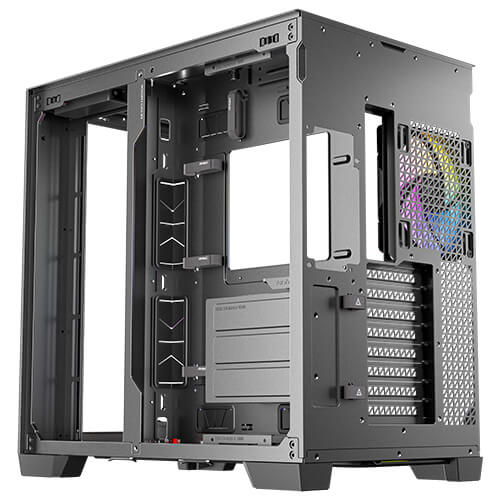 Gabinete Antec C8 ARGB negro, Torre completa, 464 x 303 x 476 mm, Acero + Plástico + Vidrio, Soporte de placa base E-ATX (280 mm), ATX, M-ATX, ITX