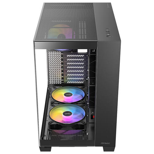 Gabinete Antec C8 ARGB negro, Torre completa, 464 x 303 x 476 mm, Acero + Plástico + Vidrio, Soporte de placa base E-ATX (280 mm), ATX, M-ATX, ITX