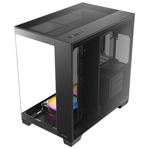 Gabinete Antec C8 ARGB negro, Torre completa, 464 x 303 x 476 mm, Acero + Plástico + Vidrio, Soporte de placa base E-ATX (280 mm), ATX, M-ATX, ITX