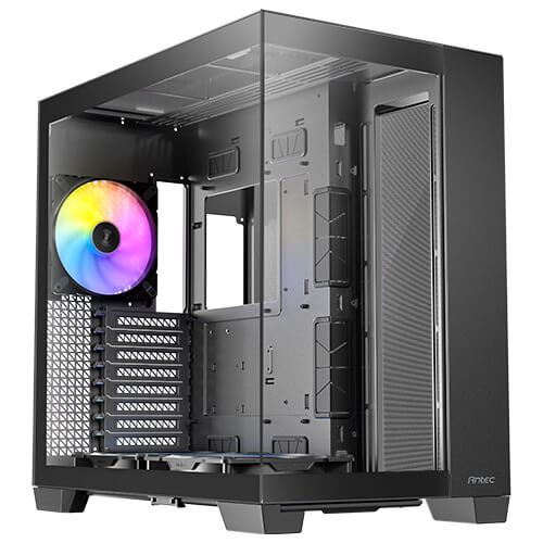 Gabinete Antec C8 ARGB negro, Torre completa, 464 x 303 x 476 mm, Acero + Plástico + Vidrio, Soporte de placa base E-ATX (280 mm), ATX, M-ATX, ITX