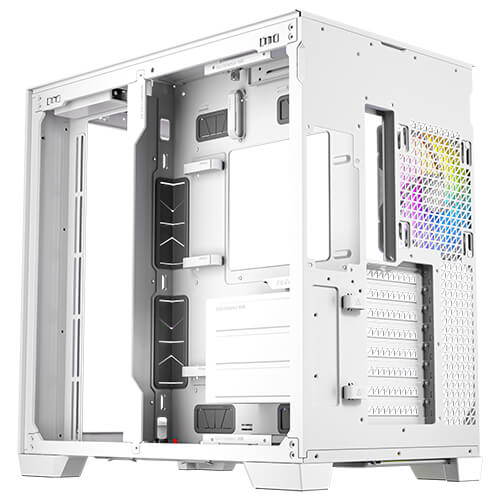Gabinete Antec C8 ARGB blanco, Torre completa, 464 x 303 x 476 mm, Acero + Plástico + Vidrio, Soporte de placa base E-ATX (280 mm), ATX, M-ATX, ITX