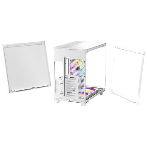 Gabinete Antec C8 ARGB blanco, Torre completa, 464 x 303 x 476 mm, Acero + Plástico + Vidrio, Soporte de placa base E-ATX (280 mm), ATX, M-ATX, ITX