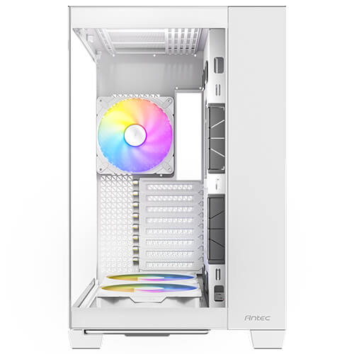 Gabinete Antec C8 ARGB blanco, Torre completa, 464 x 303 x 476 mm, Acero + Plástico + Vidrio, Soporte de placa base E-ATX (280 mm), ATX, M-ATX, ITX