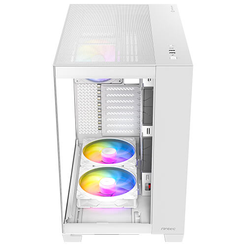 Gabinete Antec C8 ARGB blanco, Torre completa, 464 x 303 x 476 mm, Acero + Plástico + Vidrio, Soporte de placa base E-ATX (280 mm), ATX, M-ATX, ITX