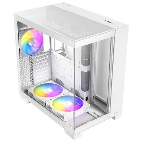 Gabinete Antec C8 ARGB blanco, Torre completa, 464 x 303 x 476 mm, Acero + Plástico + Vidrio, Soporte de placa base E-ATX (280 mm), ATX, M-ATX, ITX