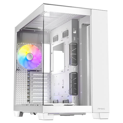 Gabinete Antec C8 ARGB blanco, Torre completa, 464 x 303 x 476 mm, Acero + Plástico + Vidrio, Soporte de placa base E-ATX (280 mm), ATX, M-ATX, ITX