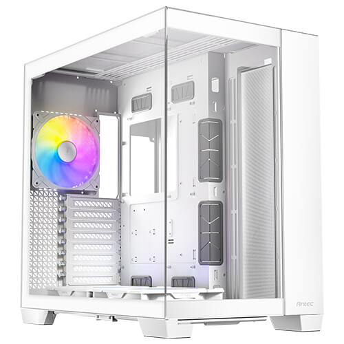 Gabinete Antec C8 ARGB blanco, Torre completa, 464 x 303 x 476 mm, Acero + Plástico + Vidrio, Soporte de placa base E-ATX (280 mm), ATX, M-ATX, ITX