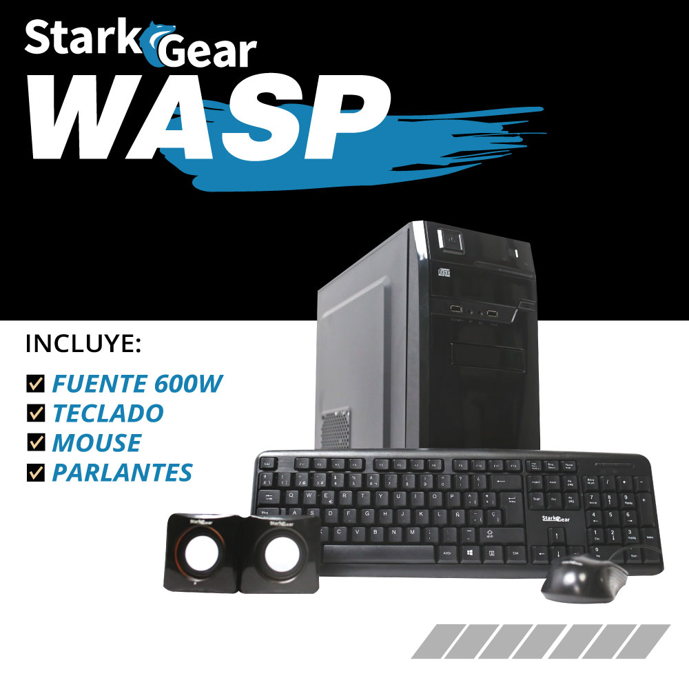Gabinete PC Stark Gear Wasp Combo Teclado Mouse Parlantes