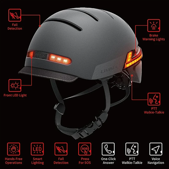 Casco inteligente Livall Urbano LED BH51M NEO. Talla M Negro