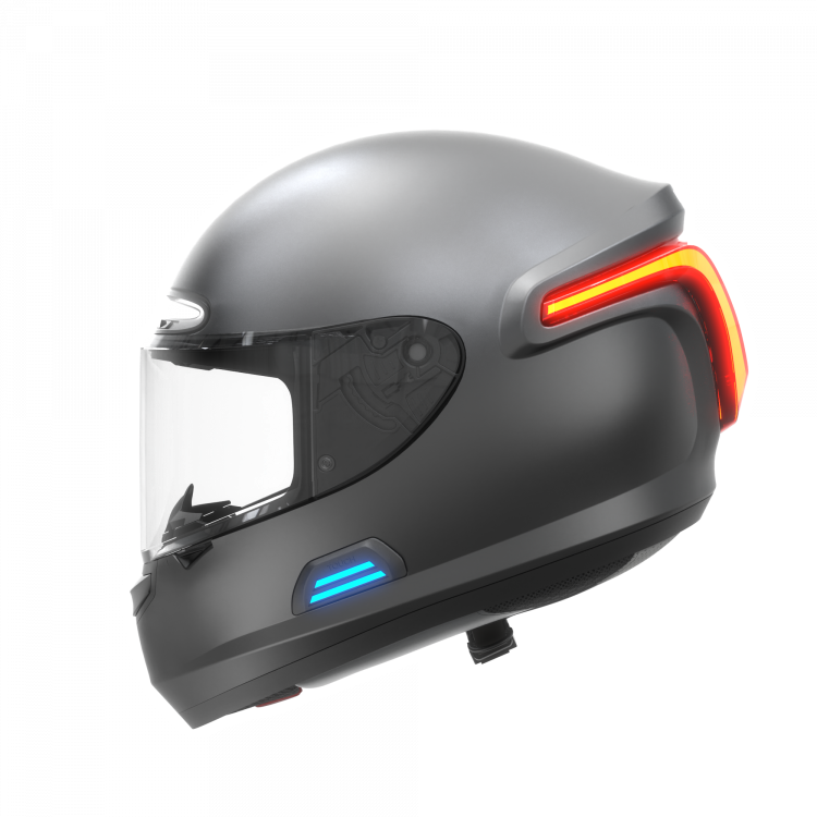 Casco Inteligente Livall MC1, GPS, Leds, Control de Voz, Alerta SOS, Bluetooth,Talle L, Gris
