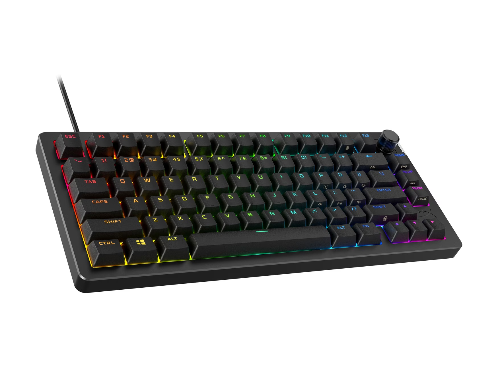 Teclado Gamer HyperX Alloy Rise 75, Ultrapersonalizable, Sensor de luz, Teclas Intercambiables, Control de Volumen