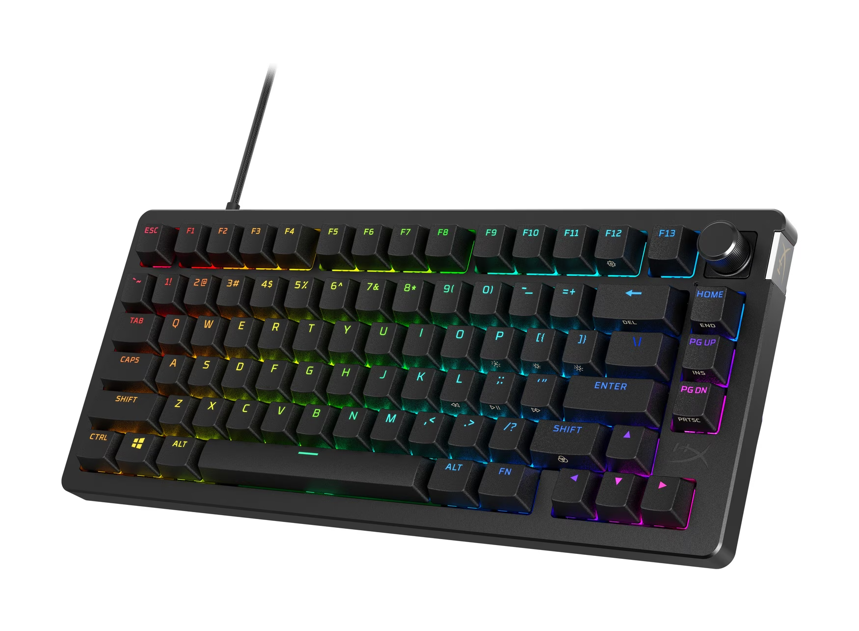 Teclado Gamer HyperX Alloy Rise 75, Ultrapersonalizable, Sensor de luz, Teclas Intercambiables, Control de Volumen