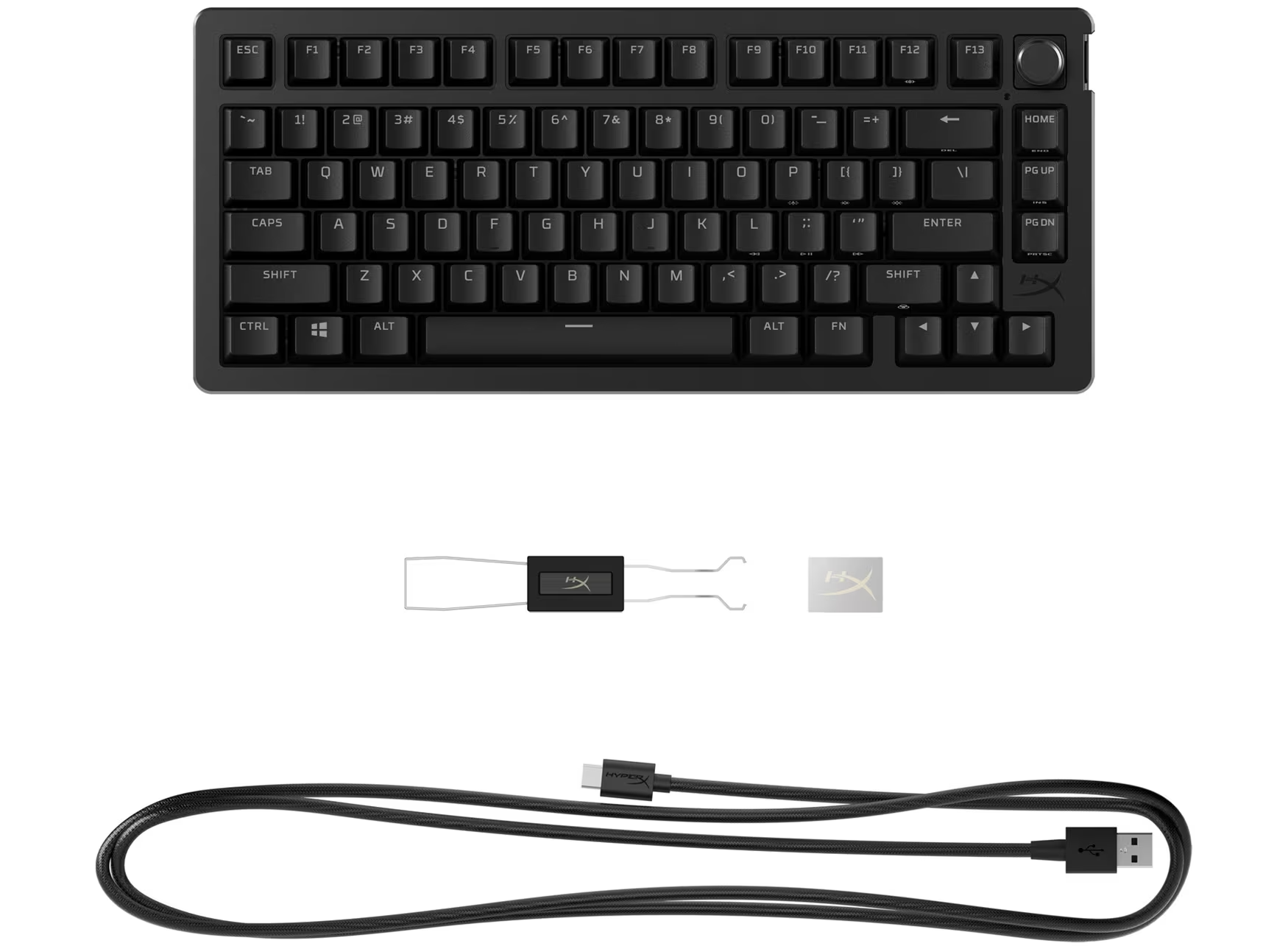 Teclado Gamer HyperX Alloy Rise 75, Ultrapersonalizable, Sensor de luz, Teclas Intercambiables, Control de Volumen