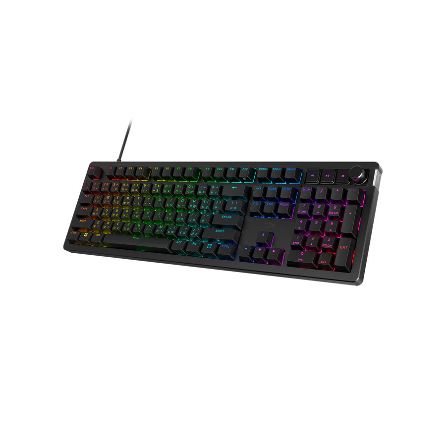 Teclado Gamer HyperX Alloy Rise, RGB, Ultrapersonalizable, Sensor de luz, Teclas Intercambiables, Control de Volumen