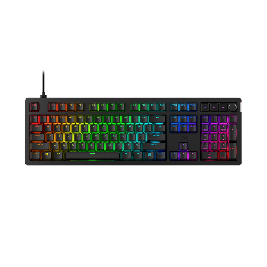 Teclado Gamer HyperX Alloy Rise, RGB, Ultrapersonalizable, Sensor de luz, Teclas Intercambiables, Control de Volumen